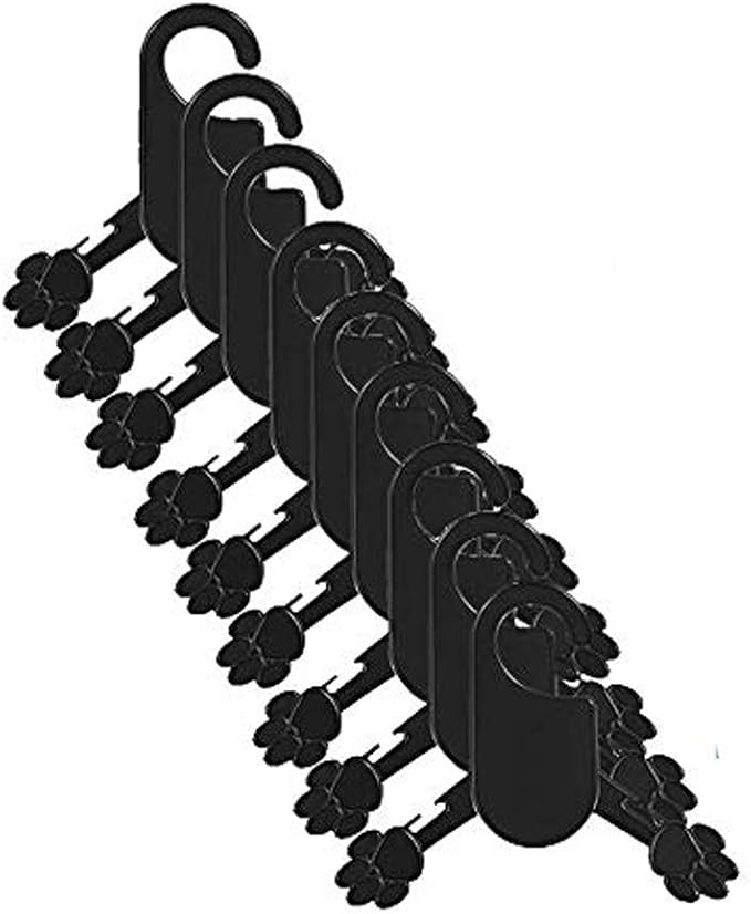 Pink Plastic Dog Puppy Pet Clothes Rack Hanger (L, Black)