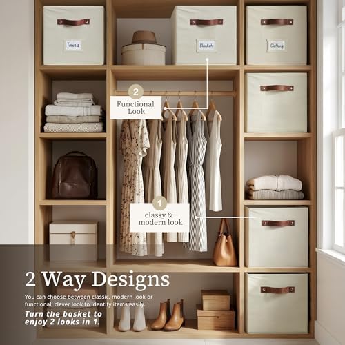 DECOMOMO Storage Bins, Storage Baskets for Shelves
