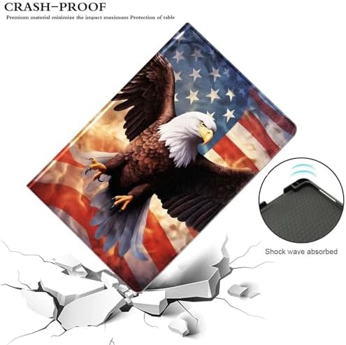 for Samsung Galaxy Tab S6 10.5" Tablet Case(Model SM-T860/T865/T867) 2019 Release,Premium Leather Folio Stand Auto Wake/Sleep,Multiple Viewing Stand,American Flag Eagle