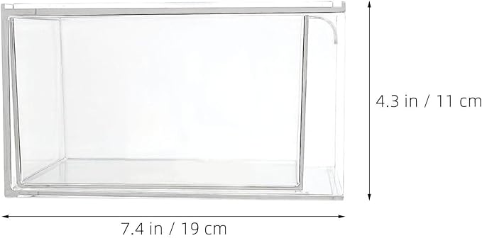 Stackable Storage Drawers Pet Plastic Organizer Bins 4pcs with Handle and Removable Dividers for Makeup Palettes and Beauty Supplies, for Home Use and Makeup Bag Storage