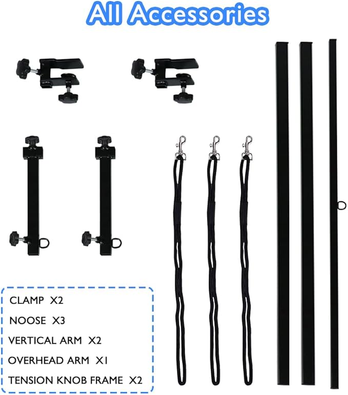 LEIBOU H-Shape Dog Grooming Arm Pet Supplies Grooming Table Arm with 3 Noose and Clamp Heavy Duty Aluminum Alloy Frame with 35.4” Adjustable Height and 36.2” ~ 50” Adjustable Width Dog Grooming Kit