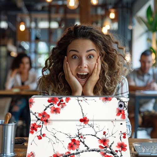 for Microsoft Surface Pro 8-13" 2021 Tablet Case,Auto Wake/Sleep,Adjustable Stand Protective Cover - Plum Blossom