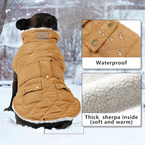 KYEESE Waterproof & Windproof Dog Coat for Large Dogs Puffer Jacket