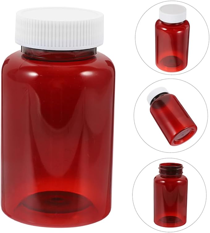 Ipetboom 16Pcs Empty Pill Bottles Securely Seal Your Medications Durable Pet Containers for Travel and Home Storage UV Protection for Quality Assurance