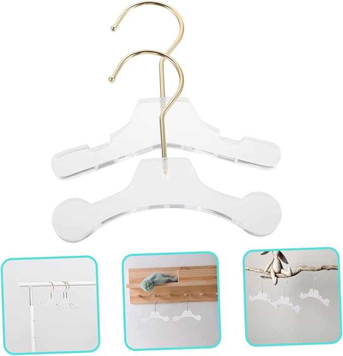GANAZONO 2pcs Acrylic Pet Clothes Rack Hangers Dog Cat Apparel Organizers Non-Skid Design for Easy Hanging for Pet Coat Storage Convenient Accessories