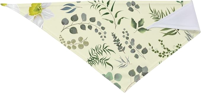 Sage Green Dog Bandana,Adjustable Triangle Bibs Dogs Scarf,Puppy Neckerchief Dog Cat Bib for Spring Summer (Cream Yellow)