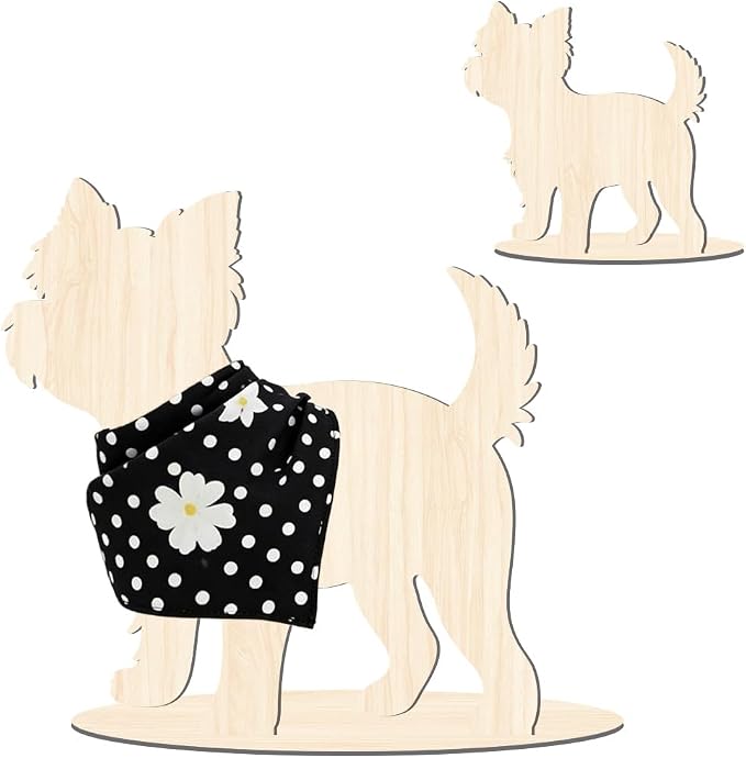 Pet Clothing Display Stand 11.8 x 11.4 x 0.2 Inch Dog Mannequin Display for Clothes Scarf Bandana Wood Dog Silhouette Stand for Pet Store Shops Window Show Photography Prop Home Decoration