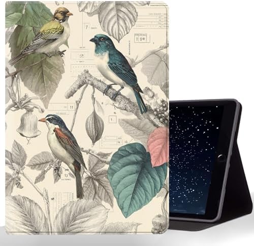 Tablet Case for iPad 11th A16 2025 (11 Inch)/10th Generation 2022 (10.9 Inch),Shockproof Protective Cover with Stand,Auto Wake/Sleep,Vintage Floral Bird Pattern