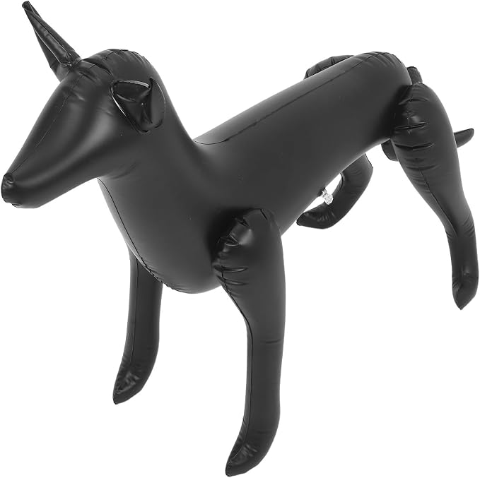 Inflatable PVC Dog Mannequin Display Stand 0.25mm Thick Large Black | Pet Apparel Showcase, Soft Lightweight Portable Build, Easy Inflate and Deflate for Retail Counter Use