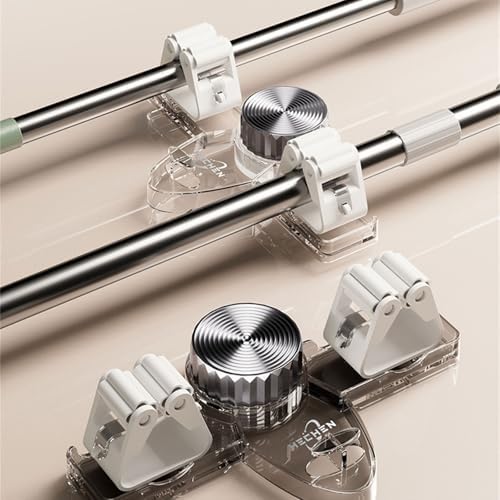 Suction Mop Holder Strong Adhesion Brush Broom Hanger for Smooth Surfaces Easy Installation Bathroom Wall Storage Clip