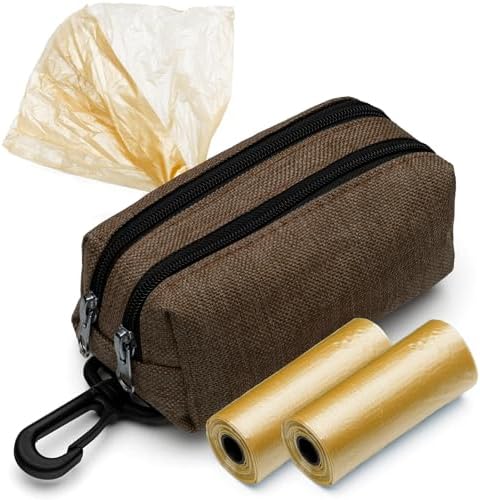 Premium Dog Poop Bag Holder for Leash - Convenient Dog Poop Bag Dispenser with Durable Design - Stylish Accessory for Easy Cleanup - Ideal for Dogs, Puppies, and Outdoor Walks - Coffee