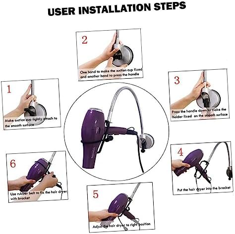 Rotating Hair Dryer Holder with Suction Cup Bracket Design for Effortless Styling Securely Supports All Hair Dryers for Home Use and Pet Grooming
