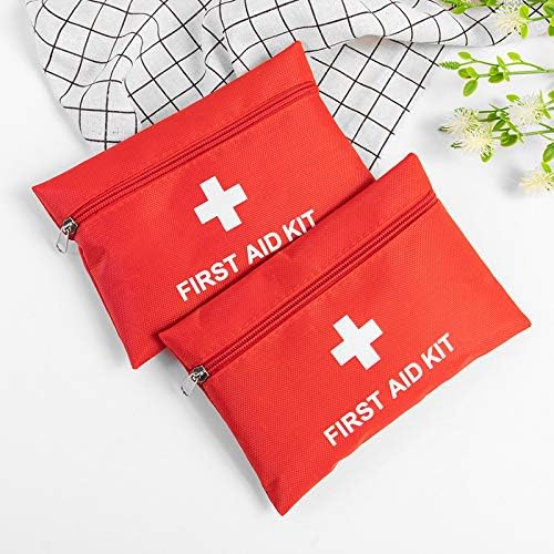 Red First Aid Bag Empty First Aid Kit Empty Waterproof First Aid Pouch Small Mini for First Aid Kits Pack Emergency Hiking Backpacking Camping Travel Car Cycling (Red, 7.9x5.5 12 Pack)