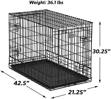 MidWest Homes for Pets Solutions Series Large Side-by-Side SUV Dog Crate, Double Door Folding Metal Cage Designed to Fit in SUVs & Vans, for Dogs up to 90 Lbs