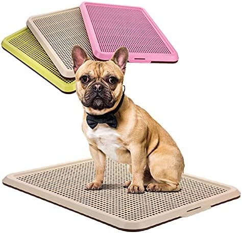 BANU Puppy Pee Pad Holder Indoor Outdoor Dog Potty Toilet Training Tray 20" x 16" for Small and Medium Dogs (Ivory) | Dog Pee Pad Tray, Puppy Training Pad Tray, Indoor Outdoor, Small dogs Medium Dogs Puppy Training Pad Holder