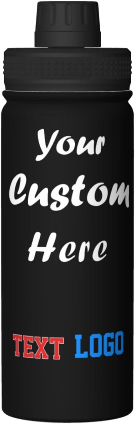 Personalized Water Bottle,18oz Sports Insulated Kettle,Add your photos text, Suit for Camping Backpacking School, Custom Gift for Dad Mom