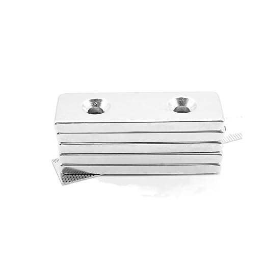 1-10PCS 60x20x5-5mm Sheet Rare Earth 2 Holes 5mm Block Rectangular 60 * 20 * 5-5mm Strip Magnetic Magnets(2pcs)