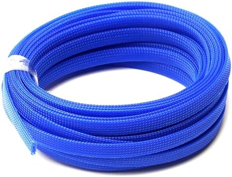 Othmro 32.8ft Length Expandable PET Flexible Braided Cable Sleeves 0.39in Width Wire Loom Sleeving and Organizers Flexible Wire Mesh Sleeves for TV Audio PC Computer Cords from Pet Chewing Blue