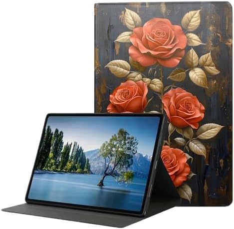 for Samsung Galaxy Tab S9 Plus/S9 FE Plus 5G 12.4 Inch 2023 Tablet Case,Premium Leather Folio Stand Auto Wake/Sleep,Multiple Viewing Stand,Vintage Rose