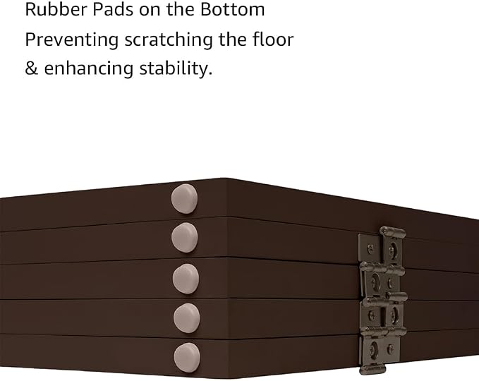 unipaws 24”H Free Standing Pet Gate for Dog Cat, 100”Wide Wooden Dog Gates | Foldable Pet Fence for Doorway, Stairs, Step, Expandable Doggy Barrier, Indoor Use