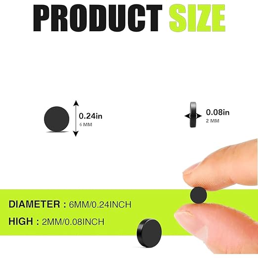 BEST CHOICE MAGNETS Small Magnets, 120Pack Black Refrigerator Magnets 6x2mm | Rare Earth Magnets Black Neodymium Magnets for Crafts, Whiteboard, Kitchen Cabinet
