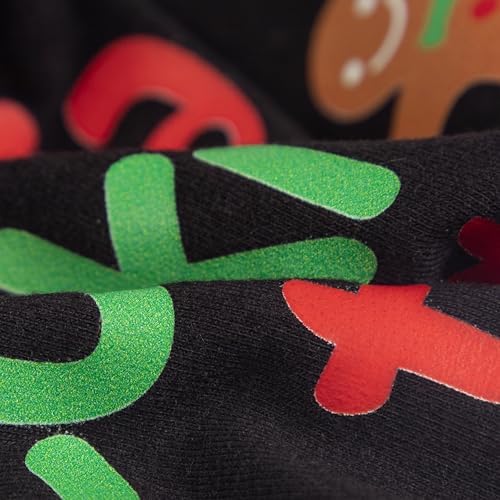 Fitwarm Official Cookie Tester Funny Dog Shirt, Christmas Dog Clothes for Small Dogs Boy Girl, Holiday Doggy Tshirt, Pet Outfit, Gingerbread, Black, Red, Green, Large