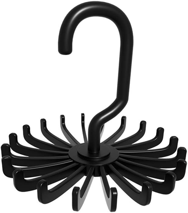 Portable Storage Rack Necktie Scarf Belt Hanger Organizer Clothing Holder Closet Organization Rack Space Saver (Color : Black)