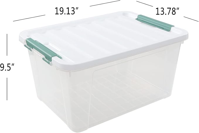 6-Pack 35 L Plastic Storage Box, Latch Storage Box with Lids