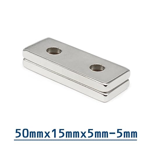 1/2/5/10/20PCS 50x15x5-5mm Long Strip Block Neodymium Holes 5mm Countersunk Quadrate Permanent NdFeB 50 * 15 * 5-5 m Magnets(10PCS)