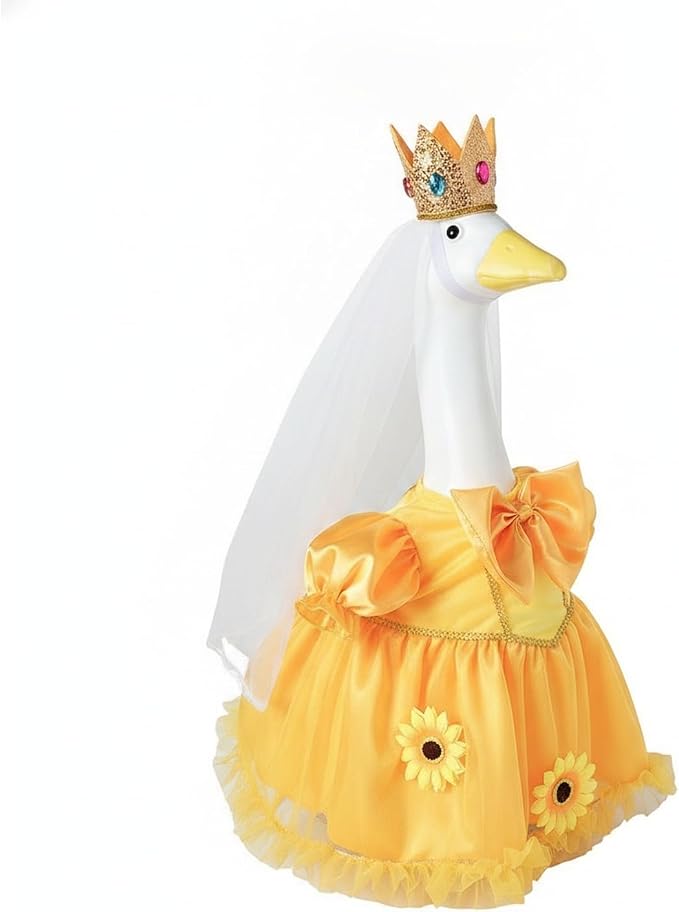 9.84 x 7.87 Inch Yellow Goose Costume for Dogs, Lightweight Polyester Pet Outfit for Halloween Party Photo Prop
