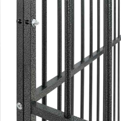 Large Galvanized Steel Dog Playpen for Pets, Heavy Duty Exercise Kennel for Indoor and Outdoor Use, 16-Panel Foldable Enclosure for Dogs and Small Animals, Black