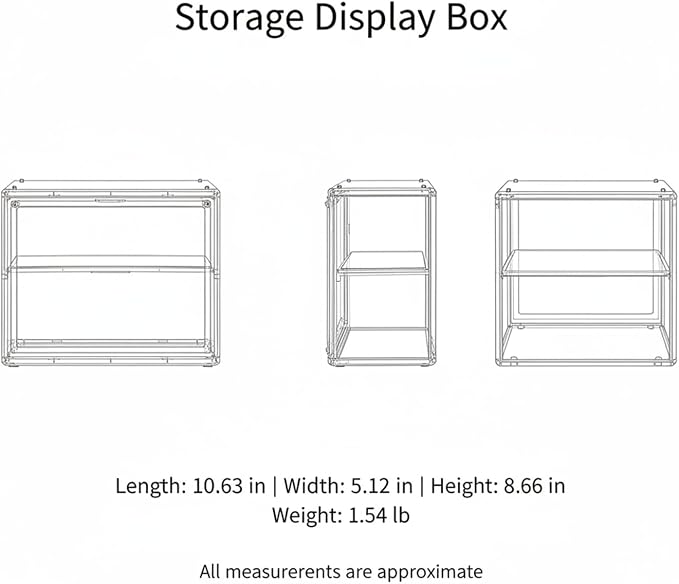 Clear PET Stackable Storage Box with Dividers, Transparent Display Organizer for Desktop Essentials