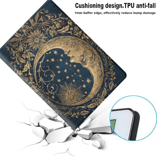 for Samsung Galaxy Tab A11 Plus/A11+ 5G 11 Inch 2025 (SM-X230/X236B) Tablet Protective Cover with Adjustable Stand and Magnetic Auto Wake/Sleep,Star Moon Pattern