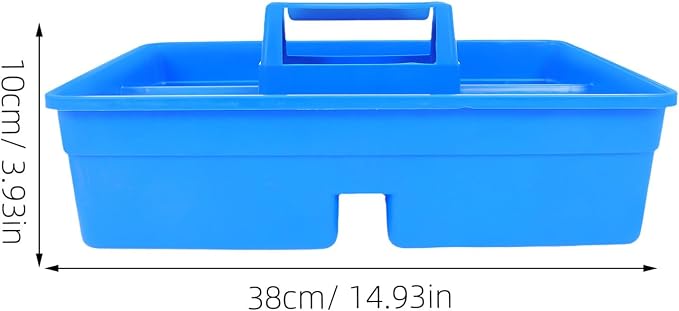 DOITOOL Portable Divided Tote Organizer Box for Veterinary Tools, Hard Plastic Storage Case with Handle, Multiuse Organizer for Farm and Livestock Supplies, Blue