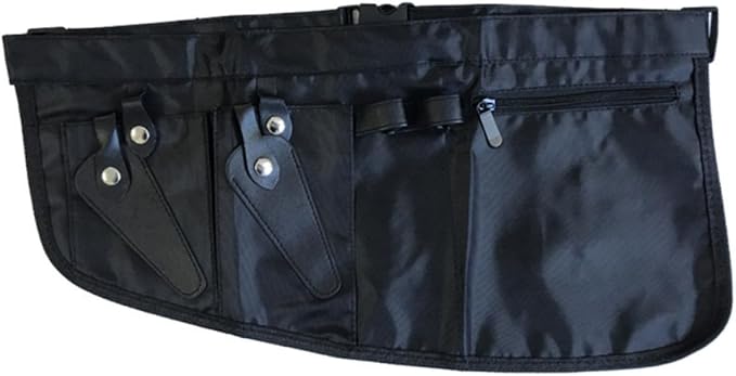 OSALADI Hairdresser Waist Bag Canvas Black Scissor Storage Pouch | Barber Tool Organizer, Shockproof Waterproof Build, Roomy Compartments for Combs and Clips