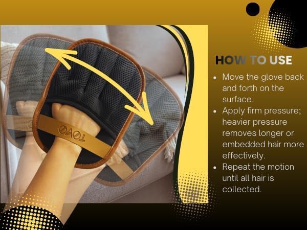 Pet Hair Remover Gloves 2-Pack | Five-Finger Electrostatic Fur & Lint Remover | Cat Hair Remover | Dog Hair Remover Gloves | Fur Remover | Reusable & Washable | Couch, Carpet, Car Seats & Laundry