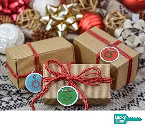 Lucky Line Round Paper Tag 1-1/4" with Metal Rim and Split Ring, 25 Count, Assorted Colors (28529)