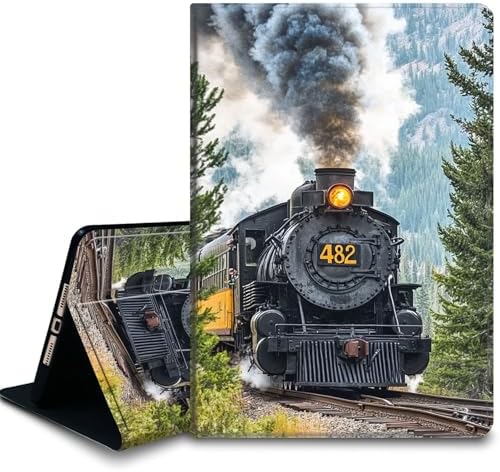 Bxgolkgd Tablet Case for Samsung Galaxy Tab S8 Plus 2022/S7 FE 2021/S7 Plus 2020 12.4 Inch,Shockproof Stand Cover with Heat Dissipation,Auto Wake/Sleep Function,Vintage Steam Locomotive