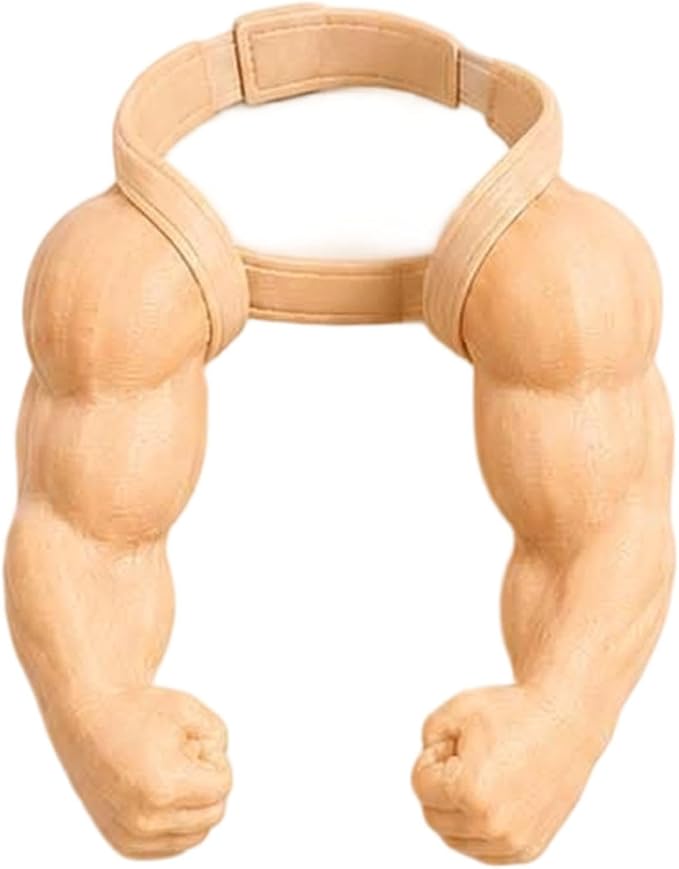 Cat Muscle Arms Pet Costume, Funny 3D Printed Buff Design, Lightweight Adjustable Neck Hanging Shoulder Outfit with Big Biceps Hands, Halloween Cosplay Photo Prop for Cats & Small Dogs, Small