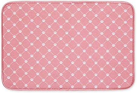 Bone Dry Machine Washable, Ultra Absorbent Pet Mat, 12x18, Rose Trellis Print