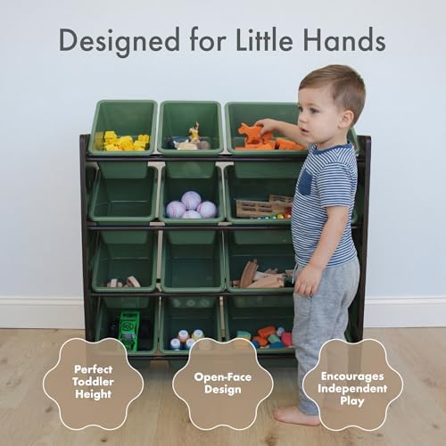 Humble Crew Kids Toy Organizer with 12 Bins, 4 Tier Storage for Playroom