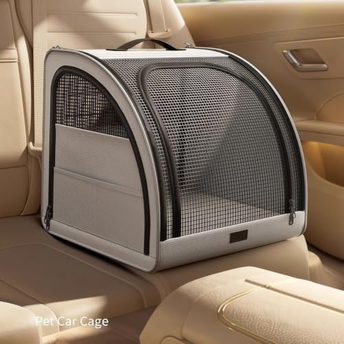 Collapsible Dog Crate Compatible with Subaru Crosstrek 2018-2023 | Pet Crate with Mesh Windows Portable Dog Car Seat Outdoor Dog Kennel, Car Pet Carrier, Car Travel Accessories