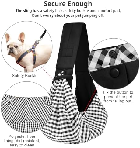 CUBY Dog and Cat Sling Carrier - Hands Free Reversible Pet Papoose Bag - Soft Pouch and Tote Design - Suitable for Puppy, Small Dogs Cats Outdoor