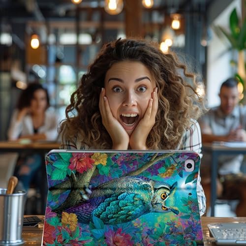 for Microsoft Surface Go 4/3/2/1-10.5" 2021 Tablet Case,Auto Wake/Sleep,Adjustable Stand Protective Cover - Owl Forest Luminous