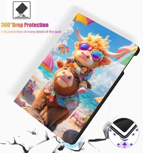 for Microsoft Surface Pro 8-13" 2021 Tablet Case,Auto Wake/Sleep,Adjustable Stand Protective Cover - Cartoon Cow
