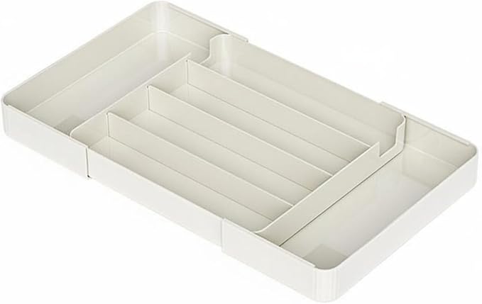 Drawer Organizer Expandable Utensil Tray Cutlery Holder Drawer Divider Storage Tray PET Construction With Removable Sections for Large Capacity