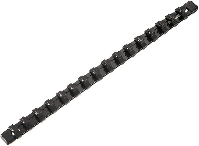 ARES 70086 1/2-In Black Socket Rail | Part No. 70086; Store up to 16 Sockets and Keep Your Tool Box Organized
