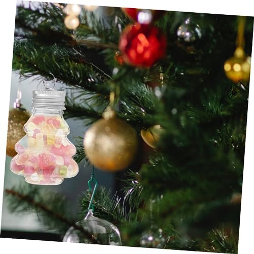 Levemolo 10pcs Christmas Shaped Juice Bottles Portable Beverage Containers for Juice and Candy Festive Decorations with Hanging Caps for Holiday Parties