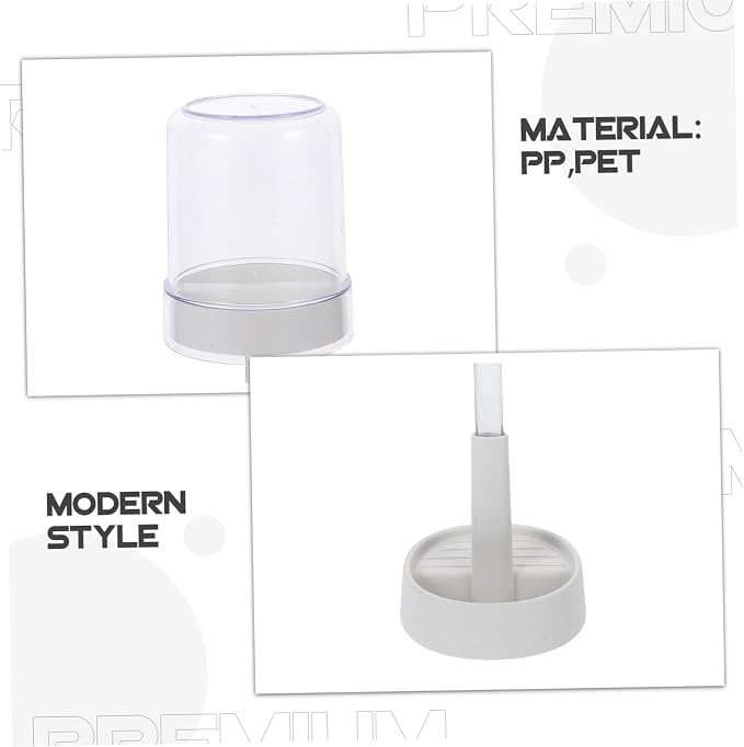 VOSAREA Toothbrush Holder with Covers Slots Toothpaste Storage Rack Organizer for Electric Toothbrushes Design with Rinse Cup Portable Easy to Clean for Bathroom Use
