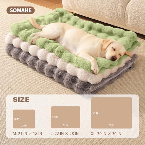 SOMAHE Dog Blanket for Couch Bed, Soft Faux Fur, Large 39x31 Fruit Green